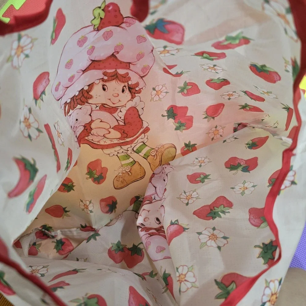 Vintage Strawberry Shortcake Reusable Shopping Tote Bag - Classic 80s Graphics -